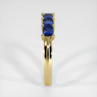 18K Yellow Gold Blue Sapphire Prong Wedding Band Image