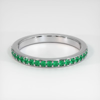 18K White Gold Emerald Eternity Wedding Band Video
