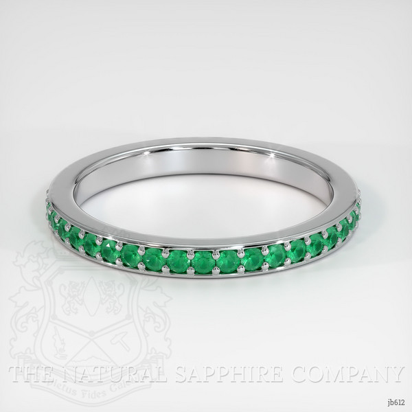 18K White Gold Emerald Eternity Wedding Band