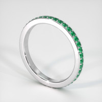 18K White Gold Emerald Eternity Wedding Band Image
