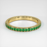 18K Yellow Gold Emerald Eternity Wedding Band Video