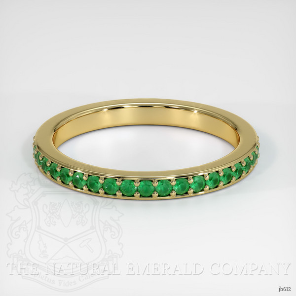 18K Yellow Gold Emerald Eternity Wedding Band