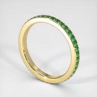 18K Yellow Gold Emerald Eternity Wedding Band Image
