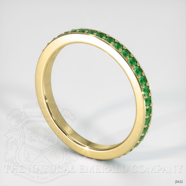 18K Yellow Gold Emerald Eternity Wedding Band