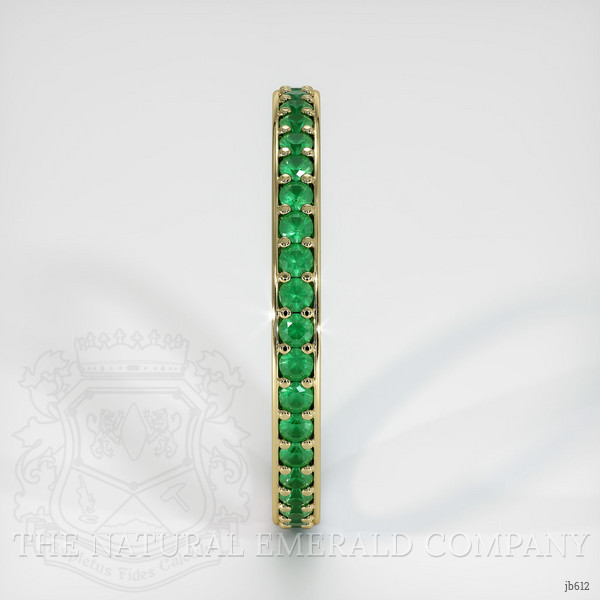 18K Yellow Gold Emerald Eternity Wedding Band