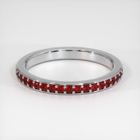 14K White Gold Ruby Eternity Wedding Band Video