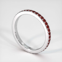 14K White Gold Ruby Eternity Wedding Band Image