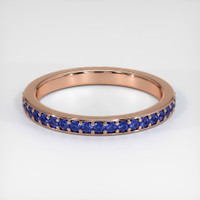 14K Rose Gold Blue Sapphire Eternity Wedding Band Video