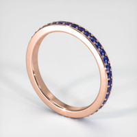 14K Rose Gold Blue Sapphire Eternity Wedding Band Image
