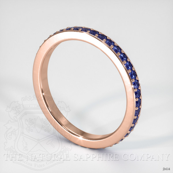 14K Rose Gold Blue Sapphire Eternity Wedding Band