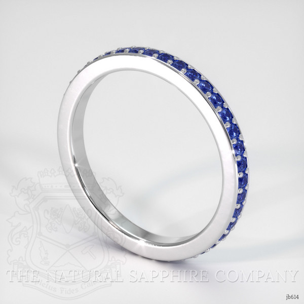 14K White Gold Blue Sapphire Eternity Wedding Band