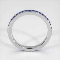 14K White Gold Blue Sapphire Eternity Wedding Band Image