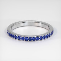 18K White Gold Blue Sapphire Eternity Wedding Band Video