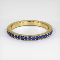 18K Yellow Gold Blue Sapphire Eternity Wedding Band Video