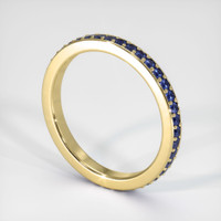 18K Yellow Gold Blue Sapphire Eternity Wedding Band Image