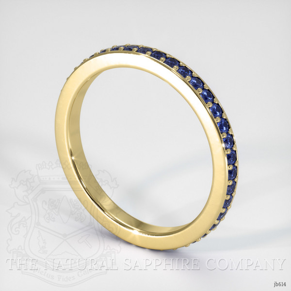 18K Yellow Gold Blue Sapphire Eternity Wedding Band