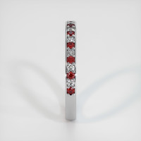14K White Gold Ruby and Diamond Pave Wedding Band Image