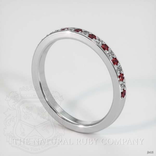 18K White Gold Ruby and Diamond Pave Wedding Band