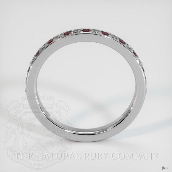 18K White Gold Ruby and Diamond Pave Wedding Band