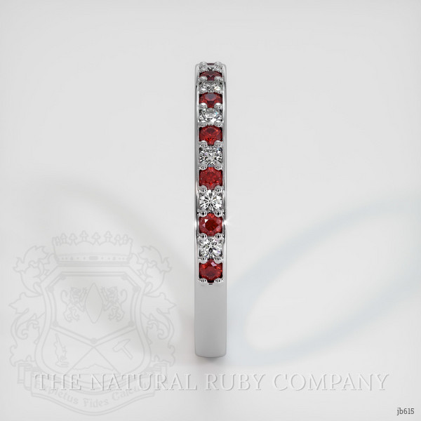18K White Gold Ruby and Diamond Pave Wedding Band