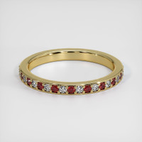 14K Yellow Gold Ruby and Diamond Pave Wedding Band Video