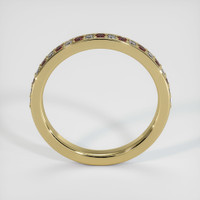14K Yellow Gold Ruby and Diamond Pave Wedding Band Image