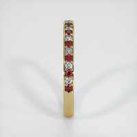 14K Yellow Gold Ruby and Diamond Pave Wedding Band Image