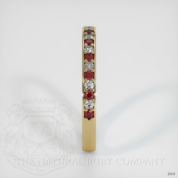 14K Yellow Gold Ruby and Diamond Pave Wedding Band