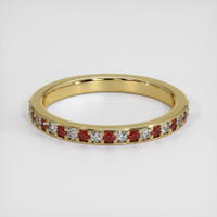 18K Yellow Gold Ruby and Diamond Pave Wedding Band Video