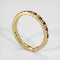 18K Yellow Gold Ruby and Diamond Pave Wedding Band Image