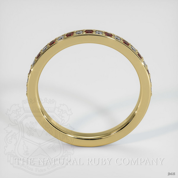 18K Yellow Gold Ruby and Diamond Pave Wedding Band