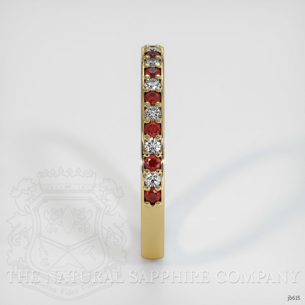 18K Yellow Gold Ruby and Diamond Pave Wedding Band