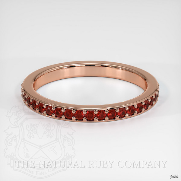 14K Rose Gold Ruby Prong Wedding Band