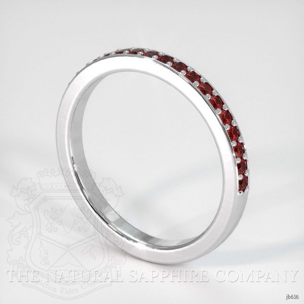 14K White Gold Ruby Prong Wedding Band