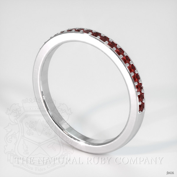 14K White Gold Ruby Prong Wedding Band
