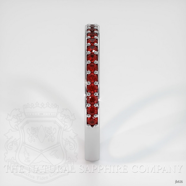 18K White Gold Ruby Prong Wedding Band