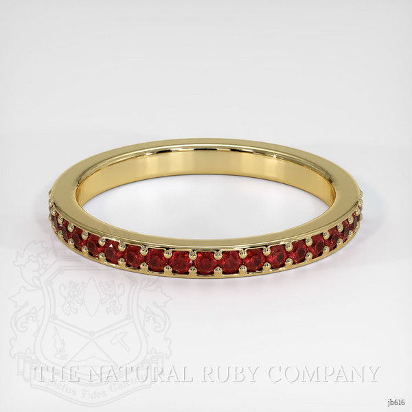 14K Yellow Gold Ruby Prong Wedding Band
