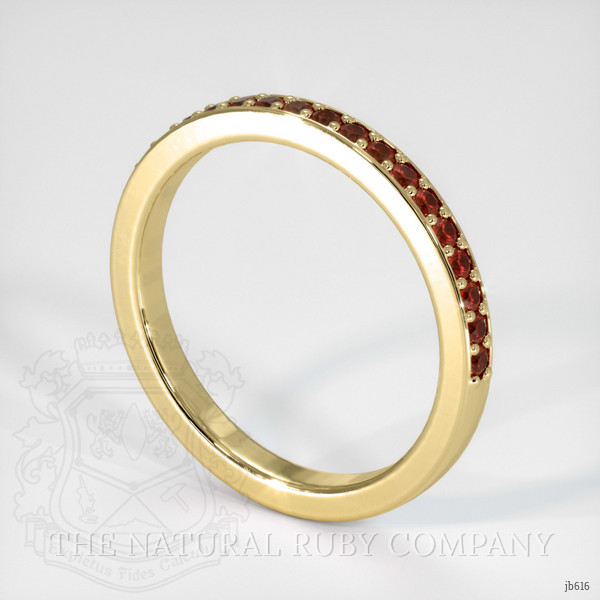18K Yellow Gold Ruby Prong Wedding Band