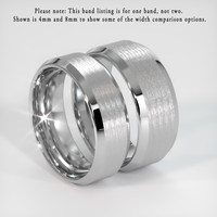 14K White Gold Men's Plain Band Image