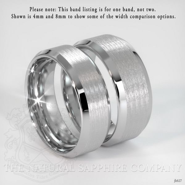 14K White Gold Men's Plain Band