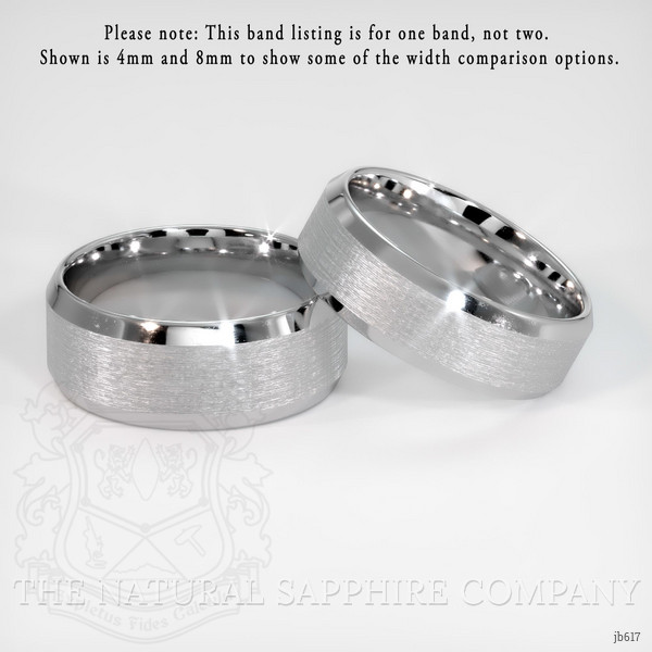 18K White Gold Men's Plain Band
