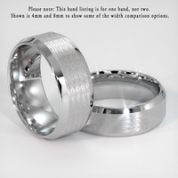 18K White Gold Men's Plain Band Image