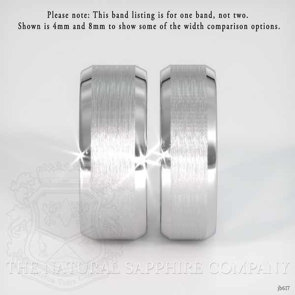 18K White Gold Men's Plain Band