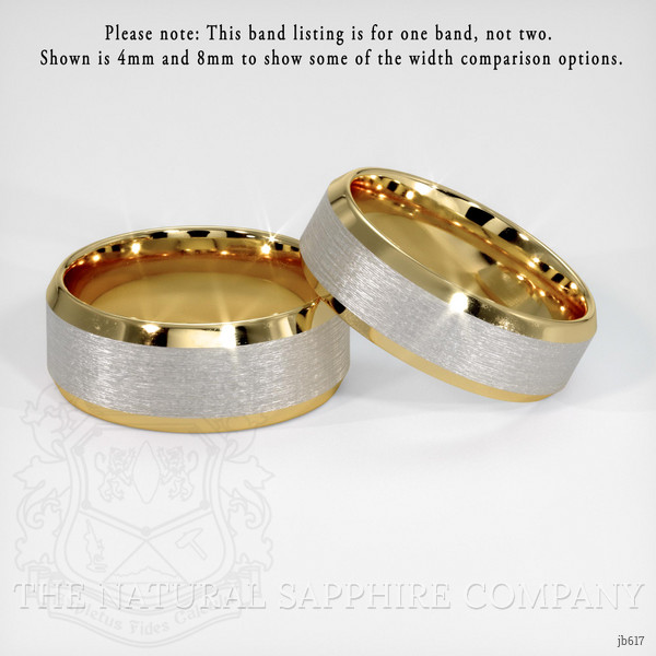 14K White & Yellow Men's Plain Band