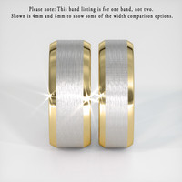 14K White & Yellow Men's Plain Band Image