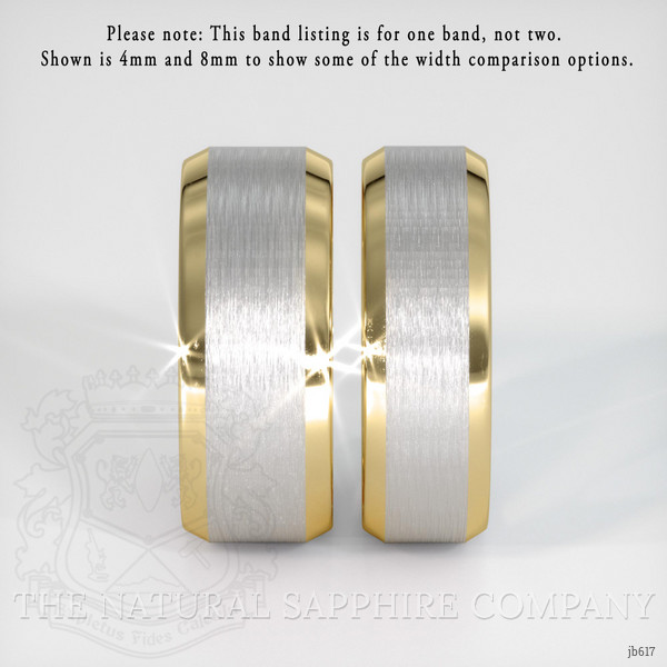 14K White & Yellow Men's Plain Band