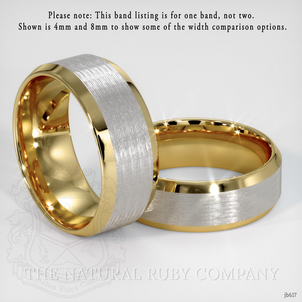 18K White & Yellow Men's Plain Band