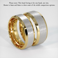 18K White & Yellow Men's Plain Band Image