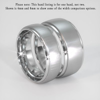 14K White Gold Men's Plain Band Image