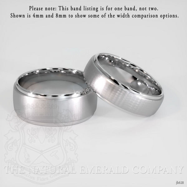 18K White Gold Men's Plain Band